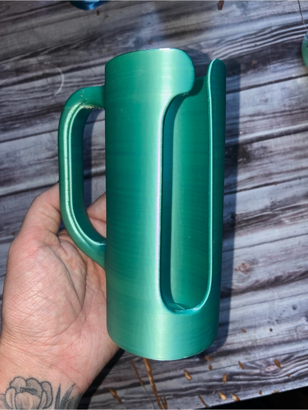 Green Travel Mug with Handle - Unbranded